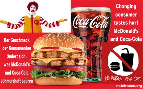 Der Geschmack Der Konsumenten Ndert Sich Was Mcdonalds Und Coca Cola