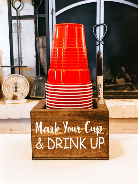 Mark Your Cup And Drink Up Party Cup And Marker Holder Etsyde