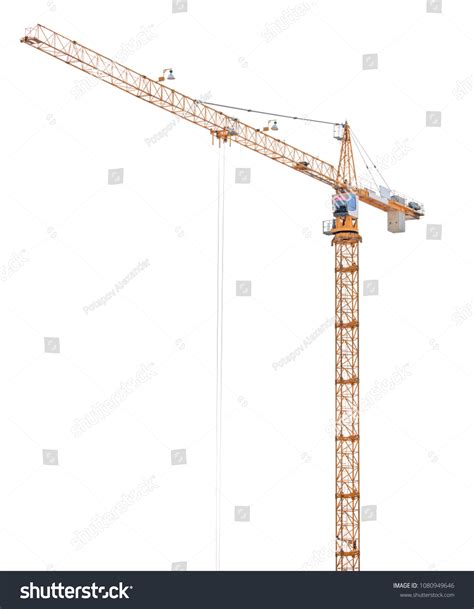 Orange Hoisting Crane Isolated On White Stock Photo Edit Now