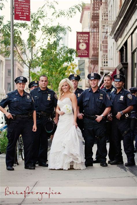Bride Getting Photo Taken With Nyc Police Dream Wedding Cop Wedding Police Wedding Police