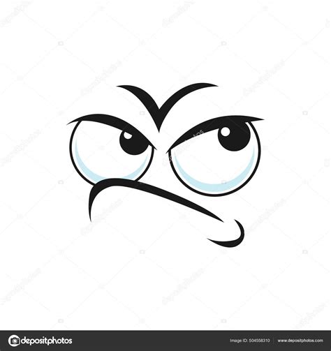 suspicious emoticon angry face isolated icon vector distrustful emoji big stock vector image by