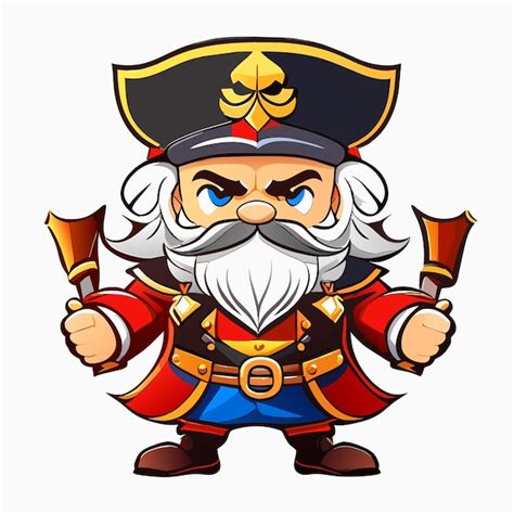 Mascotte Pirate Caractère Illustration Pour Conception Vecteur