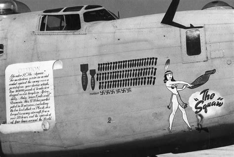 B 24d Liberator 98th Bomb Group The Squaw Nose Art World War Photos