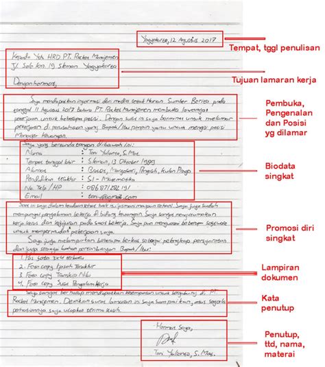 Biasanya di waktu sekarang ini surat lamaran kerja sebenarnya tak lagi dibuat dengan memakai catatan tangan namun kebanyakan lebih memakai komputer. Contoh Surat Lamaran Kerja Tulis Tangan dan Cara ...