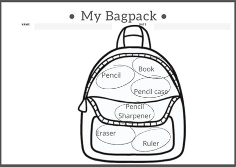 Back To School Bag Cut And Paste Worksheet Teacher Made Ph
