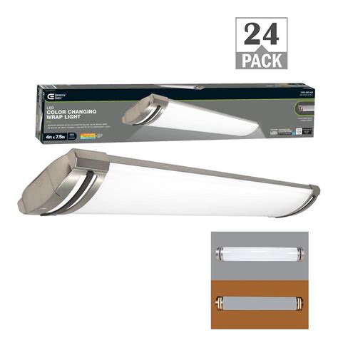 Commercial Electric 4 Ft 5250 Lumens Integrated Led Brushed Nickel