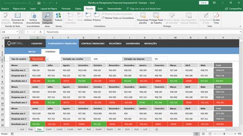 Planilha De Planejamento Financeiro Empresarial Em Excel Planilhas