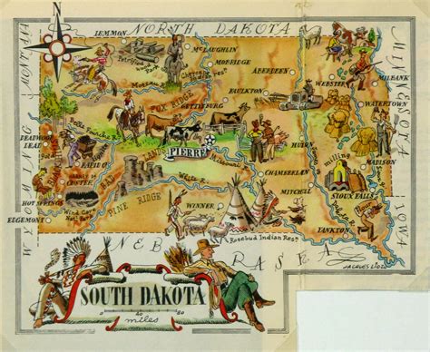 South Dakota Pictorial Map 1946