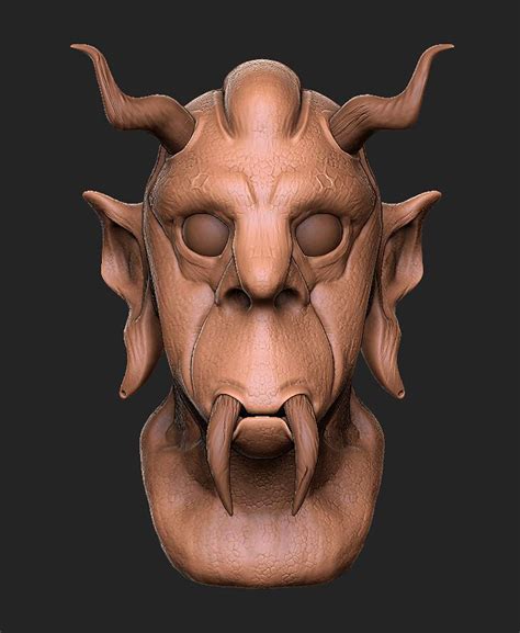 Artstation Monster Head Sculpted