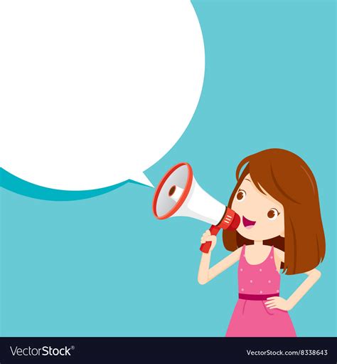 Girl With Megaphone Announcement Royalty Free Vector Image