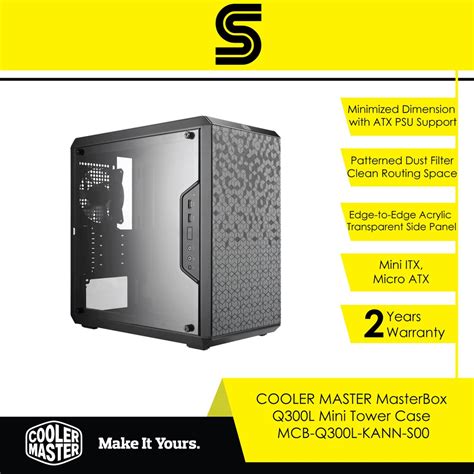 Cooler Master Masterbox Q300l Mini Tower Case Mcb Q300l Kann S00