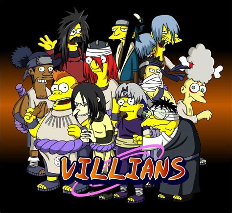 Naruto Villians Crossover With Simpson Simpsons Art Naruto Art