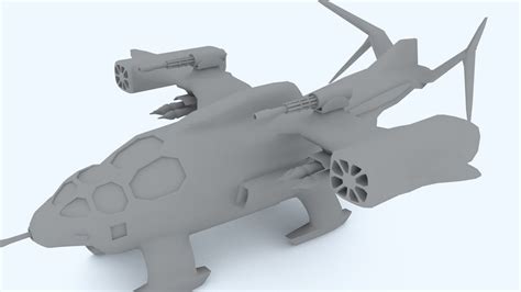 3d Model Sci Fi Dropship Vr Ar Low Poly Cgtrader