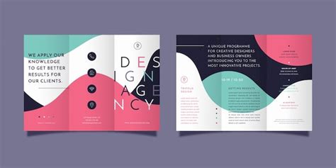 Abstract Trifold Brochure Template With Front And Back Free Vector