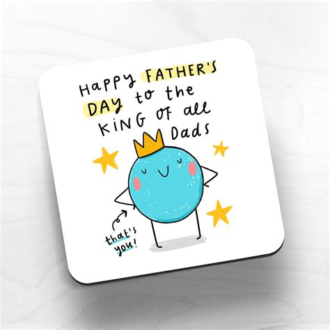 King Of All Dads Fathers Day Coaster By Arrow T Co