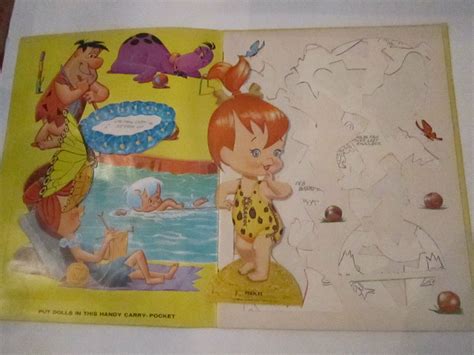 Lot Of 2 1960s Pebbles And Bam Bam Paper Doll Punch Out Books Tub Bbb Ebay