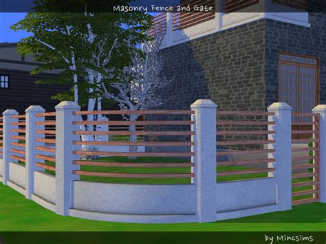 Bill L Sims 4 Cc Mincts4 Mincts4 Masonry Fence And Gate