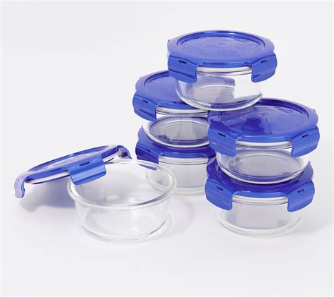 Locknlock Set Of 6 Round Glass Container Storage Set