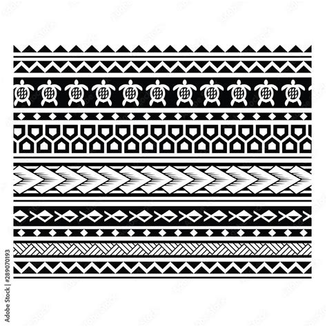 Plakat Polynesian Tattoo Pattern Vector Illustration Border Pattern