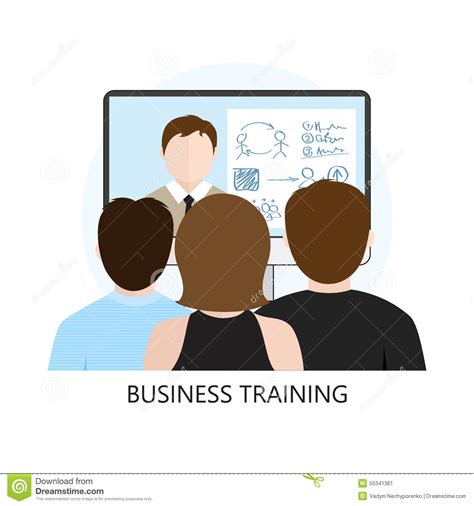 Business Training Icon Flat Design Concept Stock Vector Image 55341361