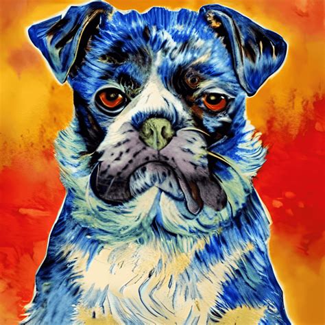 Van Gogh Dog Hyper Realistic Watercolor Painting · Creative Fabrica
