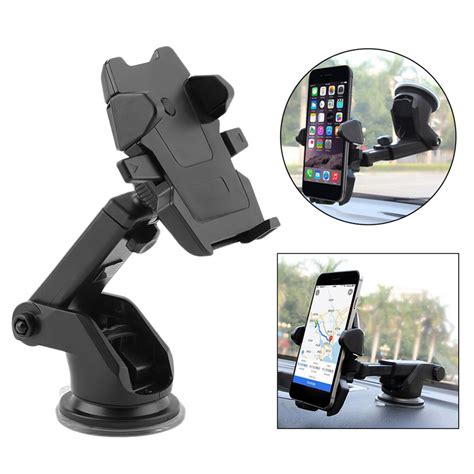 One Touch Long Neck Suction Cup Car Mount Phone Holder