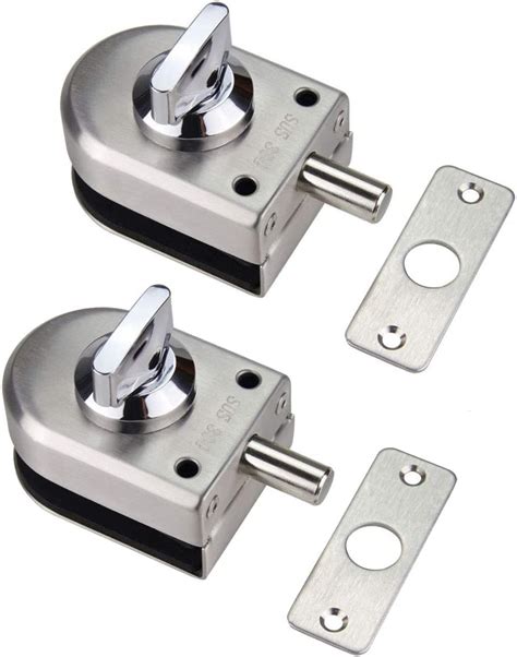 Set Of 2 Nuzamas 304 Stainless Steel Glass Door Locks Floor Latch Lock Bolt Ground Lock For