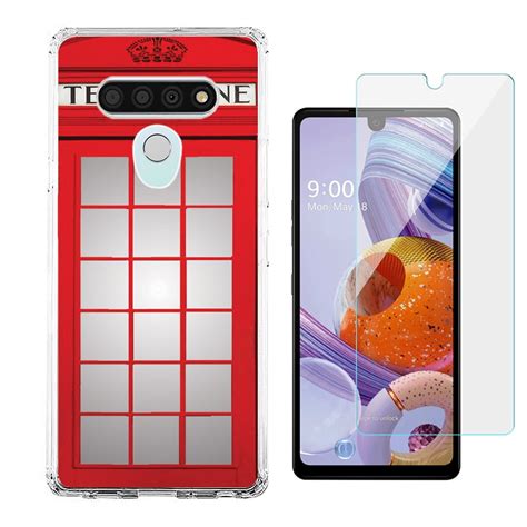 Hybrid Bumper Phone Case For Lg Stylo 6 With Tempered Glass Screen