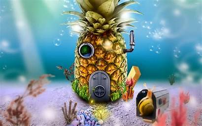 Spongebob Wallpapers Squarepants Nickelodeon Background Pineapple Cartoon