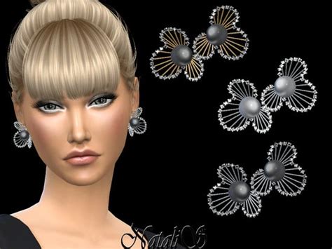 K Diamonds And Pearl Flower Design Earrings Found In Tsr Category