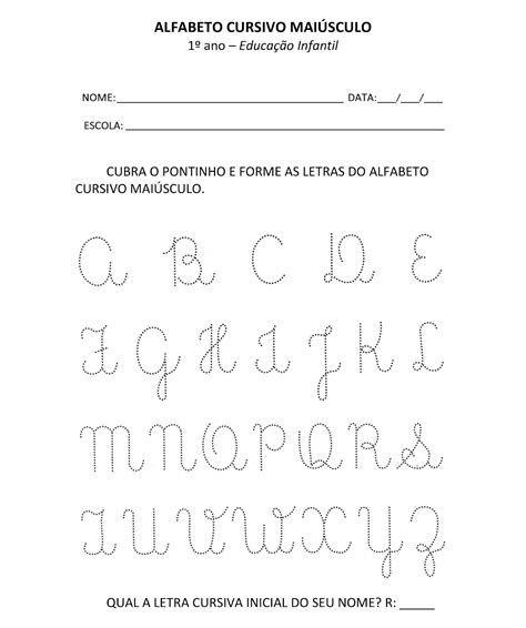 Alfabeto Cursivo Maiusculo E Minusculo Para Imprimir Images