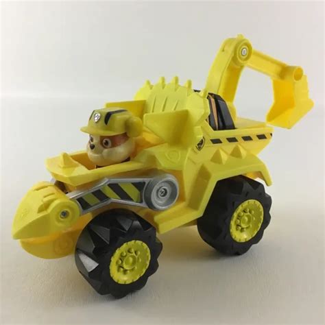 Paw Patrol Dino Rescue Rubble Figure Deluxe Rev Up Construction Vehicle