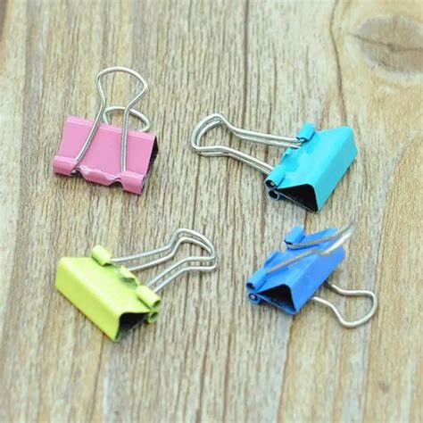 2018 High Quality 60x Binder Clips Colorful Metal Paper File Ticket