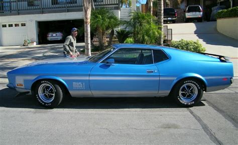 Medium Blue 1973 Mach 1 Ford Mustang Fastback