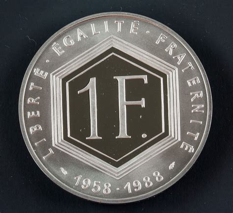 1988 Charles De Gaulle 1 Franc Gold And Silver Proof
