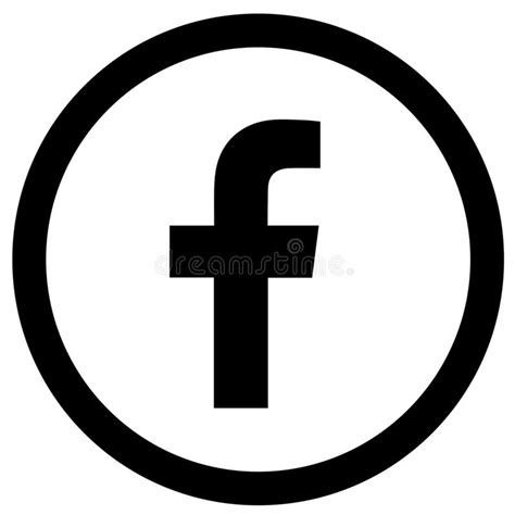 Rounded Black And White Facebook Logo Icon Editorial Photo Illustration