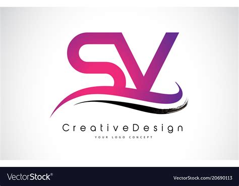 Sv S V Letter Logo Design Creative Icon Modern Vector Image