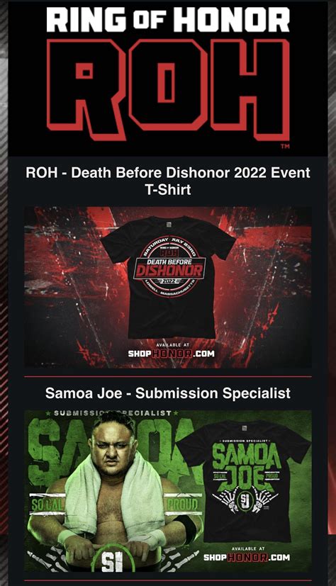 New ROH branded t-shirt designs giving a bit more insight into the