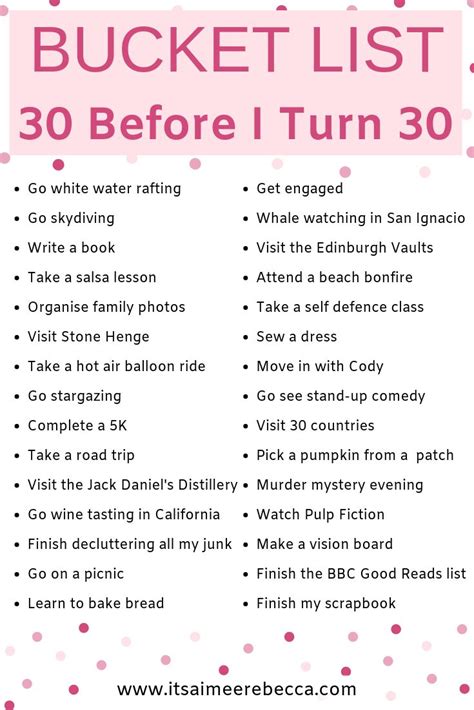 30 Before 30 My Quarter Life Bucket List 30 Things To Do Before 30