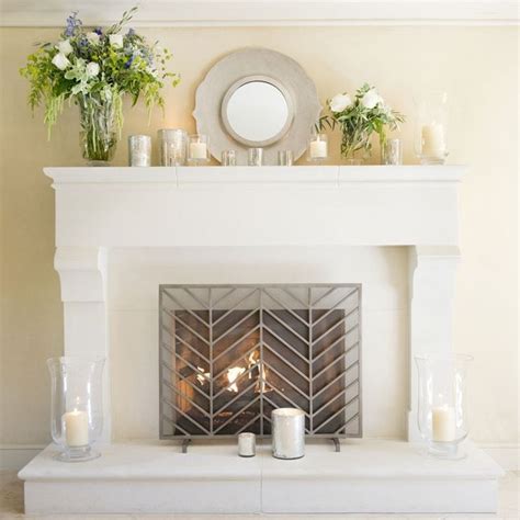 Bubbled Silver Hurricane Candle Holder | Crate and Barrel ... Shop fireplace screens and mantels at horchow.