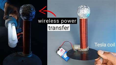 Mini Tesla Coil Diy ⚡ Wireless Power Transmission Project 💡 Youtube