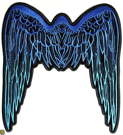 Large Angel Wings Patch Blue Embroidered Patches
