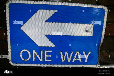 One Way Sign Worcester Worcestershire England Uk Stock Photo Alamy