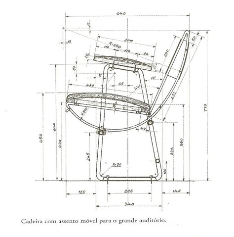 Chair Design By Lina Bo Bardi Chair Design Technical Drawing