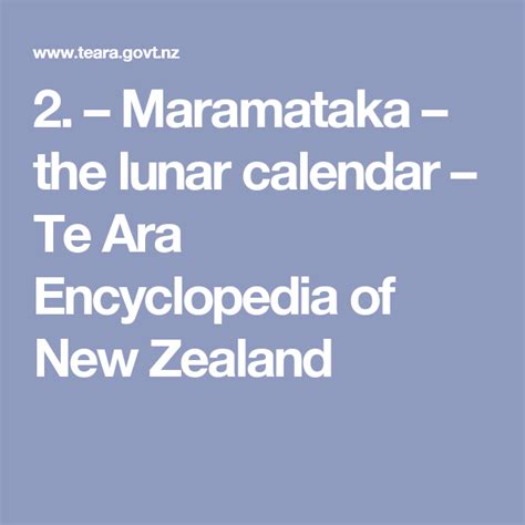 2 Maramataka The Lunar Calendar Te Ara Encyclopedia Of New