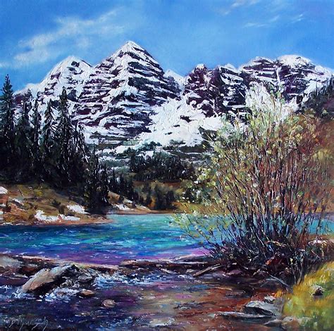 Donna Munsch Fine Art Original Oil Painting Mountain Stream
