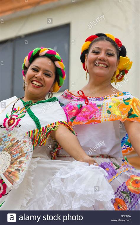 Women In Traditional Mexican Costume At Carnival Veracruz