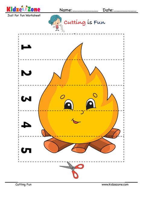 Campfire Cutting And Pasting Activity With Kidzezone
