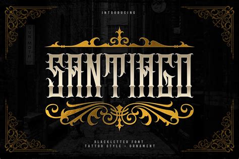 But the font chosen depends on where on the body the design is going. Santiago | Stunning Blackletter Fonts ~ Creative Market