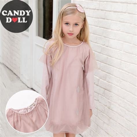 Candydoll Fashion Cotton Dress Autumn Pink Childrens Dresses Three